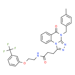 ChemSpider 2D Image | 3-[4-(4-Methylbenzyl)-5-oxo-4,5-dihydro[1,2,4]triazolo[4,3-a]quinazolin-1-yl]-N-{2-[3-(trifluoromethyl)phenoxy]ethyl}propanamide | C29H26F3N5O3