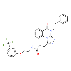 ChemSpider 2D Image | 3-[5-Oxo-4-(2-phenylethyl)-4,5-dihydro[1,2,4]triazolo[4,3-a]quinazolin-1-yl]-N-{2-[3-(trifluoromethyl)phenoxy]ethyl}propanamide | C29H26F3N5O3