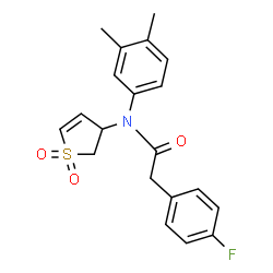 ChemSpider 2D Image | N-(3,4-Dimethylphenyl)-N-(1,1-dioxido-2,3-dihydro-3-thiophenyl)-2-(4-fluorophenyl)acetamide | C20H20FNO3S