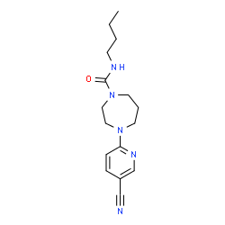 ChemSpider 2D Image | N-Butyl-4-(5-cyano-2-pyridinyl)-1,4-diazepane-1-carboxamide | C16H23N5O