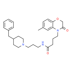 ChemSpider 2D Image | N-[3-(4-Benzyl-1-piperidinyl)propyl]-4-(6-methyl-3-oxo-2,3-dihydro-4H-1,4-benzoxazin-4-yl)butanamide | C28H37N3O3