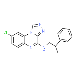 ChemSpider 2D Image | 8-Chloro-N-(2-phenylpropyl)[1,2,4]triazolo[4,3-a]quinoxalin-4-amine | C18H16ClN5