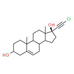 ChemSpider 2D Image | (8xi,9xi,10xi,13xi,14xi,17alpha)-21-Chloropregn-5-en-20-yne-3,17-diol | C21H29ClO2