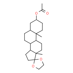 ChemSpider 2D Image | 10,13-Dimethylhexadecahydrospiro[cyclopenta[a]phenanthrene-17,2'-[1,3]dioxolan]-3-yl acetate | C23H36O4