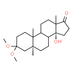 ChemSpider 2D Image | (5alpha,8xi,9xi,10xi,13xi)-14-Hydroxy-3,3-dimethoxy-5-methylandrostan-17-one | C22H36O4