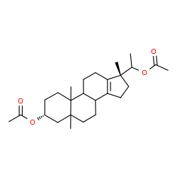 ChemSpider 2D Image | (3alpha,8xi,9xi,10xi,17alpha)-5,17-Dimethyl-18-norpregn-13-ene-3,20-diyl diacetate | C26H40O4