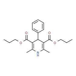 ChemSpider 2D Image | Dipropyl 2,6-dimethyl-4-phenyl-1,4-dihydro-3,5-pyridinedicarboxylate | C21H27NO4