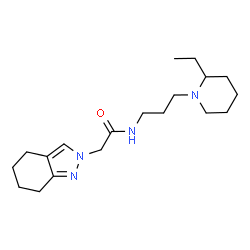 ChemSpider 2D Image | N-[3-(2-Ethyl-1-piperidinyl)propyl]-2-(4,5,6,7-tetrahydro-2H-indazol-2-yl)acetamide | C19H32N4O
