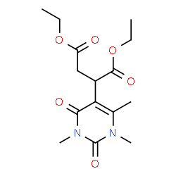 ChemSpider 2D Image | Diethyl 2-(1,3,6-trimethyl-2,4-dioxo-1,2,3,4-tetrahydro-5-pyrimidinyl)succinate | C15H22N2O6