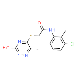 ChemSpider 2D Image | N-(3-Chloro-2-methylphenyl)-2-[(6-methyl-3-oxo-2,3-dihydro-1,2,4-triazin-5-yl)sulfanyl]acetamide | C13H13ClN4O2S