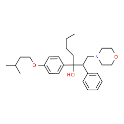 ChemSpider 2D Image | 3-[4-(3-Methylbutoxy)phenyl]-1-(4-morpholinyl)-2-phenyl-3-heptanol | C28H41NO3