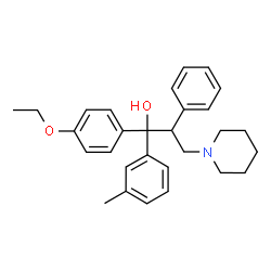 ChemSpider 2D Image | 1-(4-Ethoxyphenyl)-1-(3-methylphenyl)-2-phenyl-3-(1-piperidinyl)-1-propanol | C29H35NO2