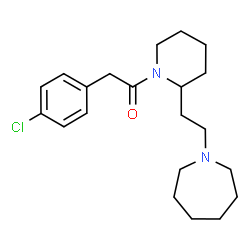 ChemSpider 2D Image | 1-{2-[2-(1-Azepanyl)ethyl]-1-piperidinyl}-2-(4-chlorophenyl)ethanone | C21H31ClN2O