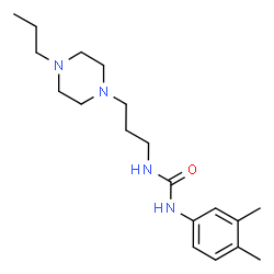 ChemSpider 2D Image | 1-(3,4-Dimethylphenyl)-3-[3-(4-propyl-1-piperazinyl)propyl]urea | C19H32N4O