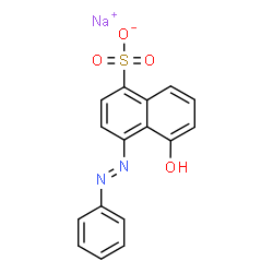 ChemSpider 2D Image | Sodium 5-hydroxy-4-[(E)-phenyldiazenyl]-1-naphthalenesulfonate | C16H11N2NaO4S