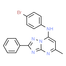 ChemSpider 2D Image | N-(4-Bromophenyl)-5-methyl-2-phenyl[1,2,4]triazolo[1,5-a]pyrimidin-7-amine | C18H14BrN5