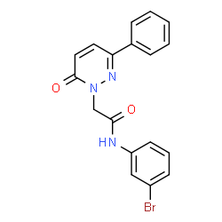 ChemSpider 2D Image | N-(3-Bromophenyl)-2-(6-oxo-3-phenyl-1(6H)-pyridazinyl)acetamide | C18H14BrN3O2