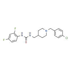 ChemSpider 2D Image | 1-{[1-(4-Chlorobenzyl)-4-piperidinyl]methyl}-3-(2,4-difluorophenyl)urea | C20H22ClF2N3O
