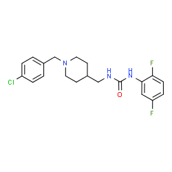 ChemSpider 2D Image | 1-{[1-(4-Chlorobenzyl)-4-piperidinyl]methyl}-3-(2,5-difluorophenyl)urea | C20H22ClF2N3O