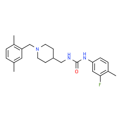 ChemSpider 2D Image | 1-{[1-(2,5-Dimethylbenzyl)-4-piperidinyl]methyl}-3-(3-fluoro-4-methylphenyl)urea | C23H30FN3O