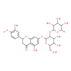 ChemSpider 2D Image | 5-Hydroxy-2-(3-hydroxy-4-methoxyphenyl)-4-oxo-3,4-dihydro-2H-chromen-7-yl 2-O-(6-deoxyhexopyranosyl)hexopyranoside | C28H34O15