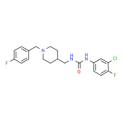 ChemSpider 2D Image | 1-(3-Chloro-4-fluorophenyl)-3-{[1-(4-fluorobenzyl)-4-piperidinyl]methyl}urea | C20H22ClF2N3O