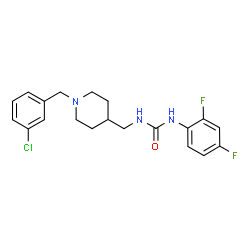 ChemSpider 2D Image | 1-{[1-(3-Chlorobenzyl)-4-piperidinyl]methyl}-3-(2,4-difluorophenyl)urea | C20H22ClF2N3O