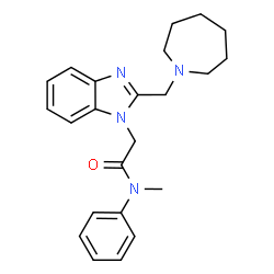 ChemSpider 2D Image | 2-[2-(1-Azepanylmethyl)-1H-benzimidazol-1-yl]-N-methyl-N-phenylacetamide | C23H28N4O