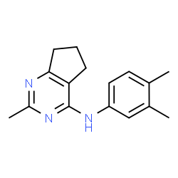 ChemSpider 2D Image | N-(3,4-Dimethylphenyl)-2-methyl-6,7-dihydro-5H-cyclopenta[d]pyrimidin-4-amine | C16H19N3