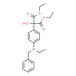 ChemSpider 2D Image | Diethyl {4-[benzyl(ethyl)amino]phenyl}(hydroxy)malonate | C22H27NO5