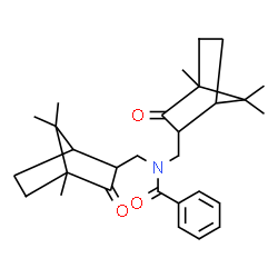 ChemSpider 2D Image | N,N-Bis[(4,7,7-trimethyl-3-oxobicyclo[2.2.1]hept-2-yl)methyl]benzamide | C29H39NO3