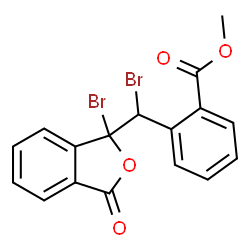 ChemSpider 2D Image | Methyl 2-[bromo(1-bromo-3-oxo-1,3-dihydro-2-benzofuran-1-yl)methyl]benzoate | C17H12Br2O4