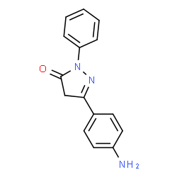 ChemSpider 2D Image | 5-(4-Aminophenyl)-2-phenyl-2,4-dihydro-3H-pyrazol-3-one | C15H13N3O