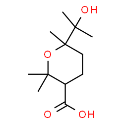 ChemSpider 2D Image | 6-(2-Hydroxy-2-propanyl)-2,2,6-trimethyltetrahydro-2H-pyran-3-carboxylic acid | C12H22O4