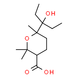 ChemSpider 2D Image | 6-(3-Hydroxy-3-pentanyl)-2,2,6-trimethyltetrahydro-2H-pyran-3-carboxylic acid | C14H26O4