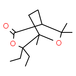 ChemSpider 2D Image | 4,4-Diethyl-5,7,7-trimethyl-3,6-dioxabicyclo[3.2.2]nonan-2-one | C14H24O3