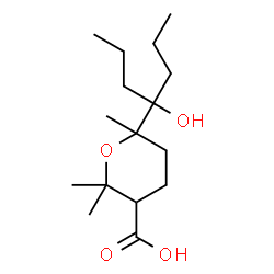 ChemSpider 2D Image | 6-(4-Hydroxy-4-heptanyl)-2,2,6-trimethyltetrahydro-2H-pyran-3-carboxylic acid | C16H30O4