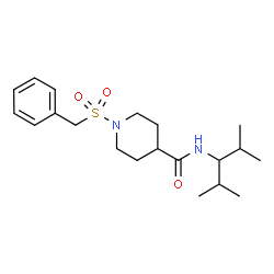 ChemSpider 2D Image | 1-(Benzylsulfonyl)-N-(2,4-dimethyl-3-pentanyl)-4-piperidinecarboxamide | C20H32N2O3S