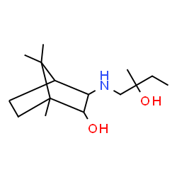 ChemSpider 2D Image | 3-[(2-Hydroxy-2-methylbutyl)amino]-1,7,7-trimethylbicyclo[2.2.1]heptan-2-ol | C15H29NO2