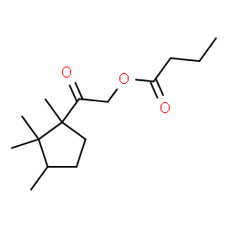 ChemSpider 2D Image | 2-Oxo-2-(1,2,2,3-tetramethylcyclopentyl)ethyl butyrate | C15H26O3
