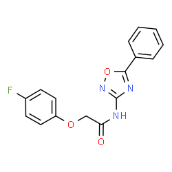 ChemSpider 2D Image | 2-(4-Fluorophenoxy)-N-(5-phenyl-1,2,4-oxadiazol-3-yl)acetamide | C16H12FN3O3