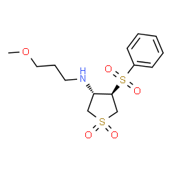 ChemSpider 2D Image | (3S,4R)-N-(3-Methoxypropyl)-4-(phenylsulfonyl)tetrahydro-3-thiophenamine 1,1-dioxide | C14H21NO5S2