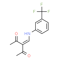 ChemSpider 2D Image | 3-({[3-(Trifluoromethyl)phenyl]amino}methylene)-2,4-pentanedione | C13H12F3NO2