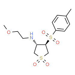 ChemSpider 2D Image | (3S,4R)-N-(2-Methoxyethyl)-4-[(4-methylphenyl)sulfonyl]tetrahydro-3-thiophenamine 1,1-dioxide | C14H21NO5S2
