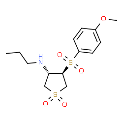 ChemSpider 2D Image | (3S,4R)-4-[(4-Methoxyphenyl)sulfonyl]-N-propyltetrahydro-3-thiophenamine 1,1-dioxide | C14H21NO5S2