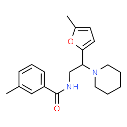 ChemSpider 2D Image | 3-Methyl-N-[2-(5-methyl-2-furyl)-2-(1-piperidinyl)ethyl]benzamide | C20H26N2O2
