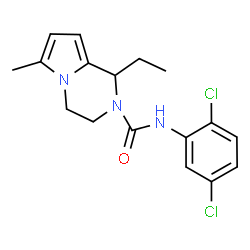 ChemSpider 2D Image | N-(2,5-Dichlorophenyl)-1-ethyl-6-methyl-3,4-dihydropyrrolo[1,2-a]pyrazine-2(1H)-carboxamide | C17H19Cl2N3O