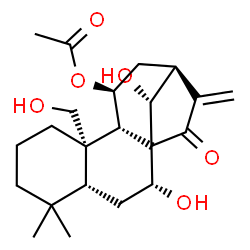 ChemSpider 2D Image | (5beta,7alpha,9beta,10alpha,11beta,13alpha,14R)-7,14,20-Trihydroxy-15-oxokaur-16-en-11-yl acetate | C22H32O6