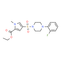 ChemSpider 2D Image | Ethyl 4-{[4-(2-fluorophenyl)-1-piperazinyl]sulfonyl}-1-methyl-1H-pyrrole-2-carboxylate | C18H22FN3O4S