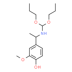 ChemSpider 2D Image | 4-{1-[(Dipropoxymethyl)amino]ethyl}-2-methoxyphenol | C16H27NO4
